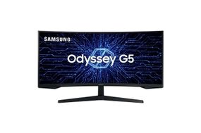 Monitor Gamer Samsung Odyssey G5 34" UWQHD, Tela Curva Ultrawide, Painel VA, 165Hz, 1ms, HDR10, HDMI, DP, FreeSync Premium