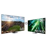 Samsung Smart TV 98 polegadas QLED Super Big 4K 98Q80C 2023 + AI Gaming TV 43" Neo QLED 4K 43QN90D 2024