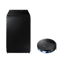 Lavadora Smart Samsung Digital Inverter WA14CG Black 14kg 127V + Aspirador Robô com conectividade Wi-FI