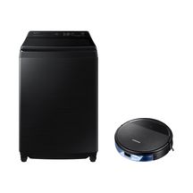 Lavadora Smart Samsung Digital Inverter WA17CG Black 17kg 127V + Aspirador Robô com conectividade Wi-FI