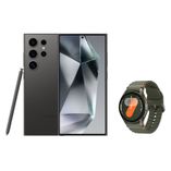 Celular Samsung  S24 Ultra 256GB - Titânio Preto + Galaxy Watch7 BT 40mm - Verde